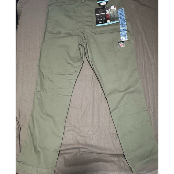 WP Weatherproof Men’s Flex Waist Trail Utility Pant Straight Green 34x30 Stretch - Picture 2 of 3